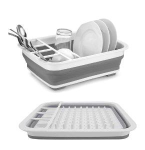 Silicone Collapsible Foldable Dish Drying Rack Portable Dish Drainer Dinnerware Organizer Kitchen