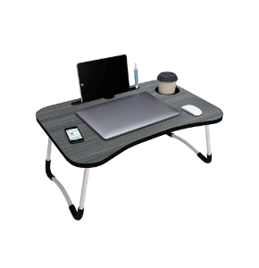 Foldable and Portable Multi-Purpose Laptop Table Stand/Study Table/Bed Table/Ergonomic & Rounded Edges/Non-Slip Legs/Engineered Wood