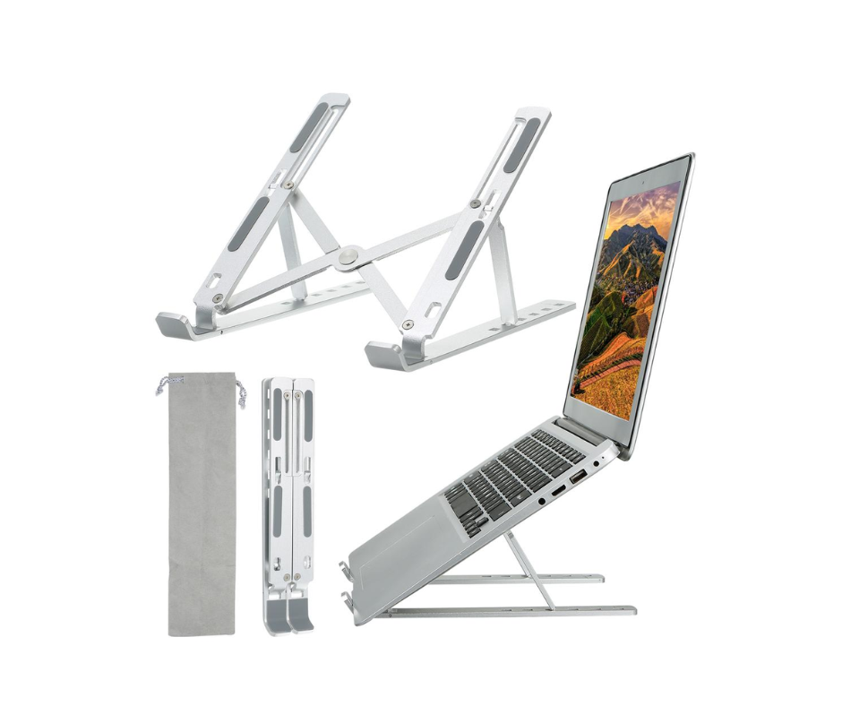 Aluminium Alloy Fully-Level Adjustable Laptop Stand for 10 to 17 Inches Mackbook/Laptops